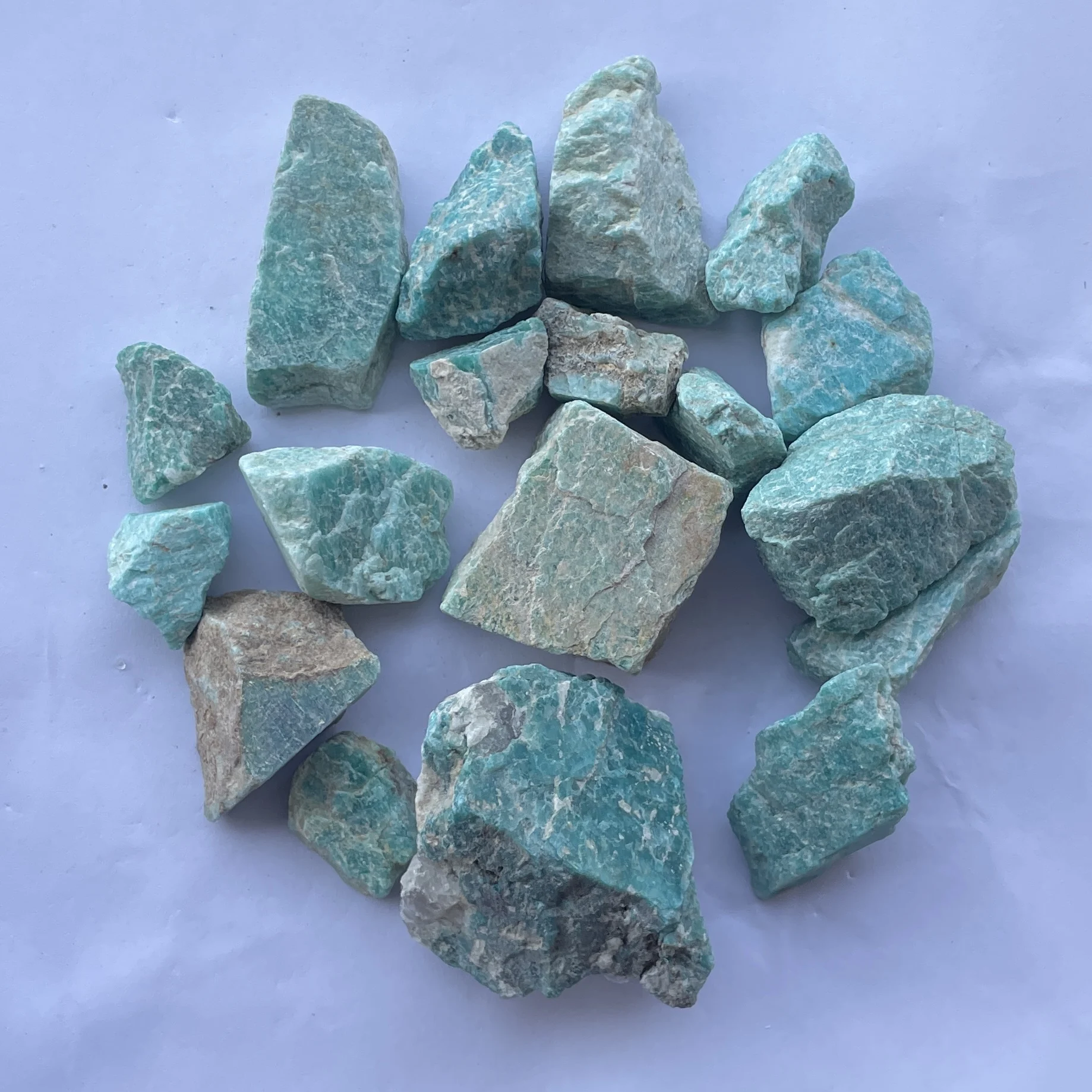 Natural Blue Green Amazonite Rough Raw Gemstone Per Kilo Gram from Wholesale Factory Price Stone Suppliers Semi Precious Stones