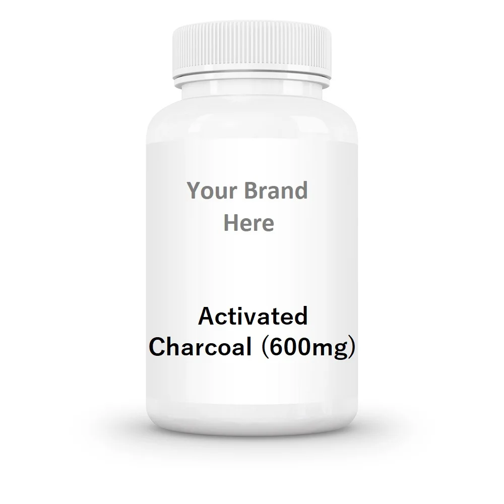 Капсулы с активированным углем 600 мг GMPc 60ct добавка частной марки