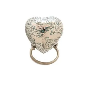 GOLD HEART CREMATION URN FOR CREMATION USE