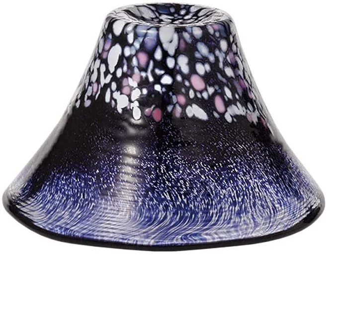 TOYO SASAKI GLASS hand made Mt. Fuji glass Cherry blossoms at night. 37029