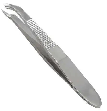 Professional Useful Stainless Steel Manicure Tools slant tip eyebrow hair tweezer