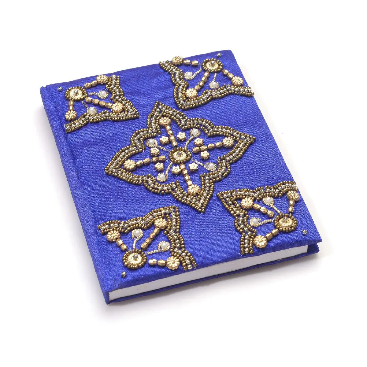 Wholesale Set of 3 Royal Blue Acrylic Desk Organizers Handcrafted with Embroidery & Rhinestone Pens