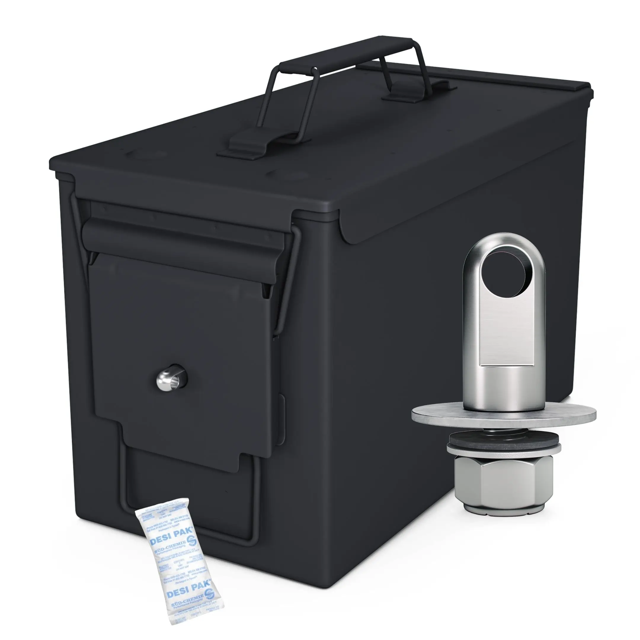 
Black Locking 50 Cal Steel Milspec M2A1 Ammo Can by Solid Tactical 