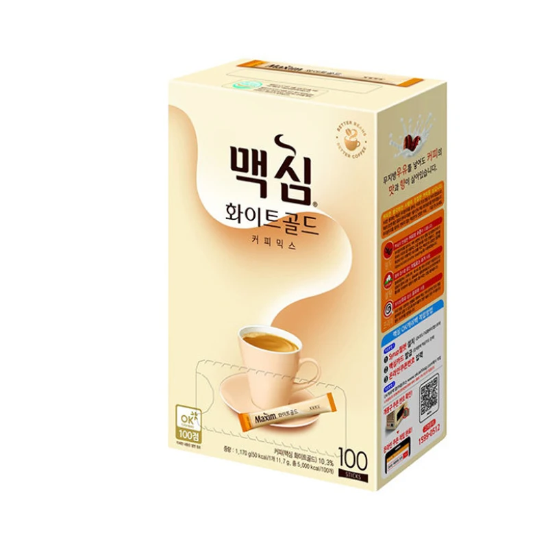 3 TYPES OF KOREAN MAXIM INSTANT COFFEE - MAXIM MOCHA GOLD MILD, MAXIM WHITE GOLD, MAXIM ORIGINAL - 100 pieces in a pack