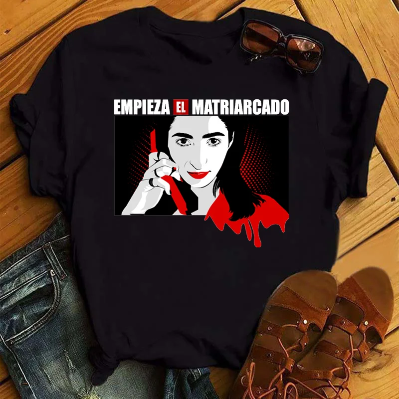  Футболка с надписью «The House of Paper» новинка женская футболка «бумажный дом» Забавный Топ модная одежда футболки