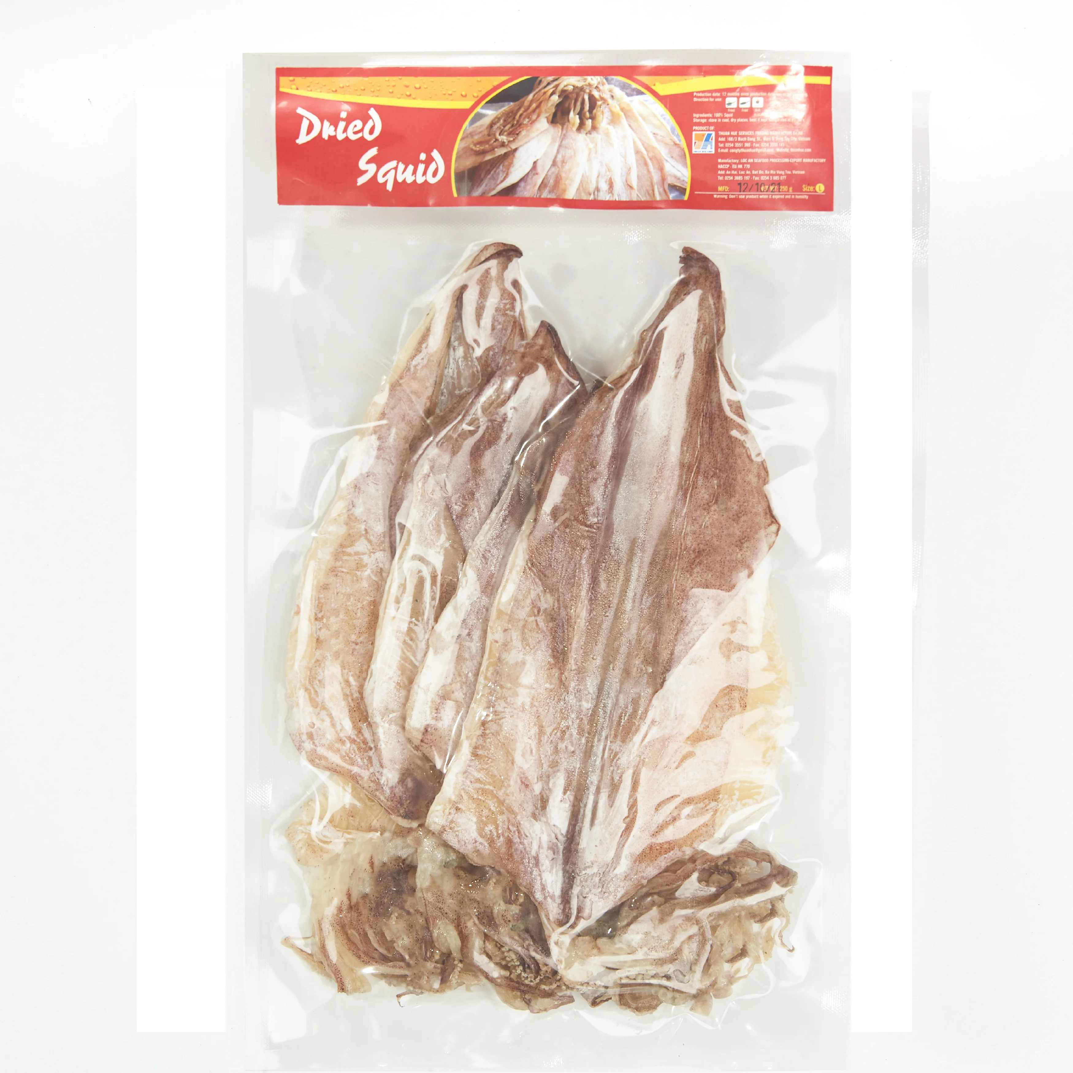 С низким содержанием углеводов с жира низким/высоким сахара Вакуумная Упаковка из 20-22 см кожей длина трубки кальмара сухой приходят Thuan оттенка corp