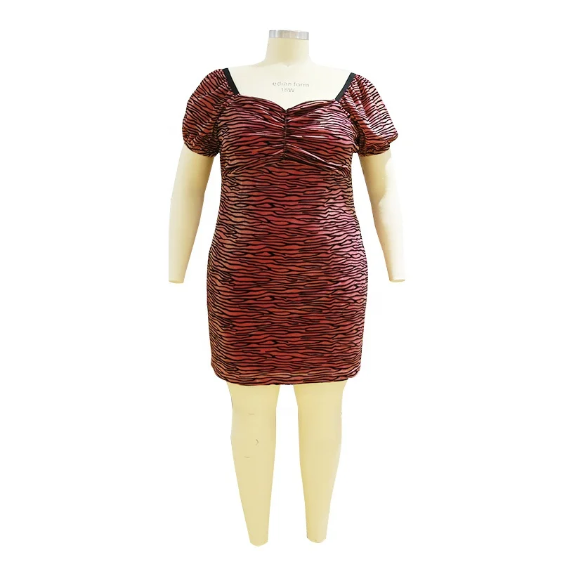 
Women Summer Dress Casual Short Sleeve New design fashion designer red leopard printing dress brands women 