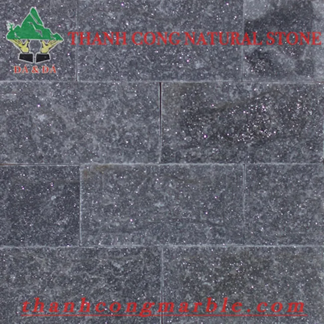 Crystal Black Stone Dark Grey Marble Tiles Stacked Wall Cladding Stone and Wall Decoration