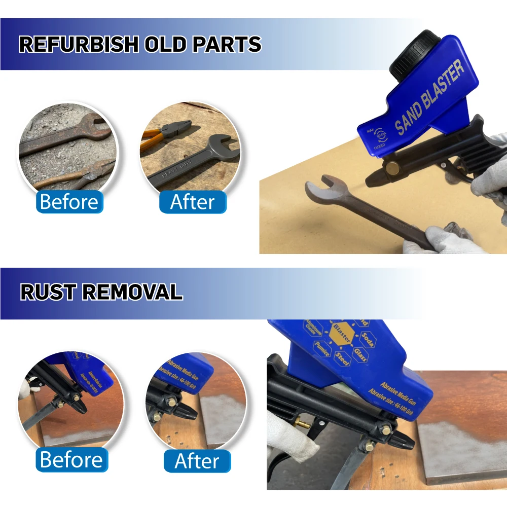 Pneumatic Glass Sandblasting Gun With Sand Hose Lematec Taiwan Made