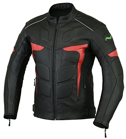 
Men Red Black Motorbike Leather Jacket 