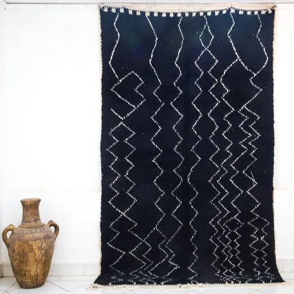 
Vintage Authentic Berber Carpet Beni Ourain Rug Moroccan Handmade Rug Wool Rug 