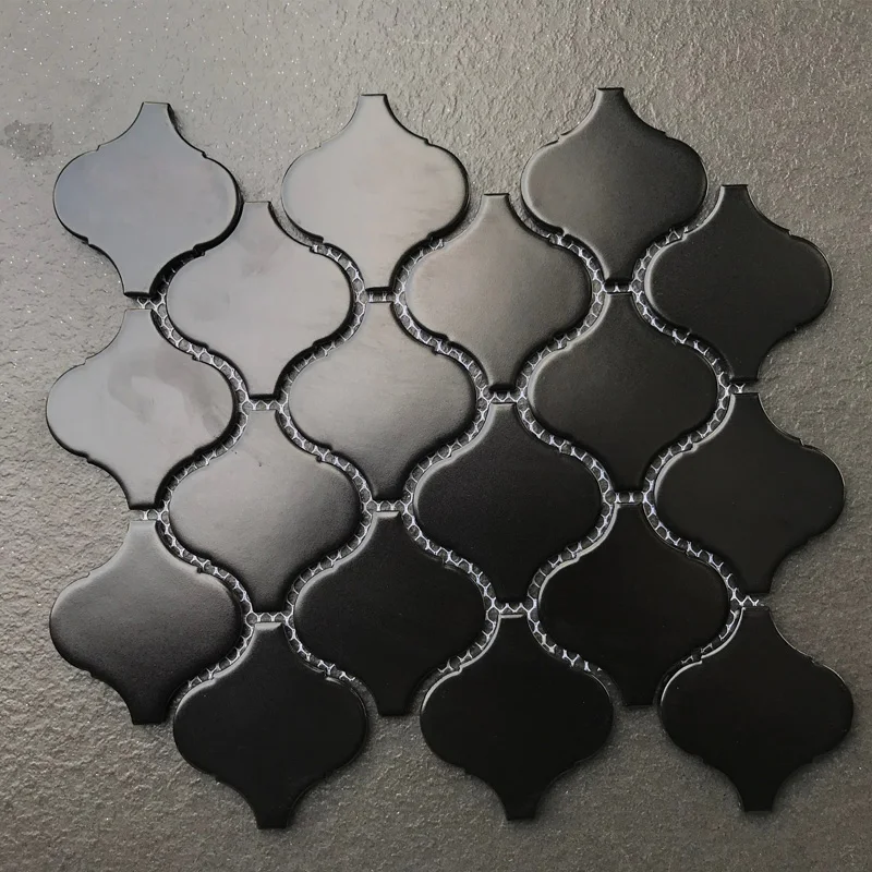 Premium mixed color lantern arabesque ceramic mosaic kitchen floor tile