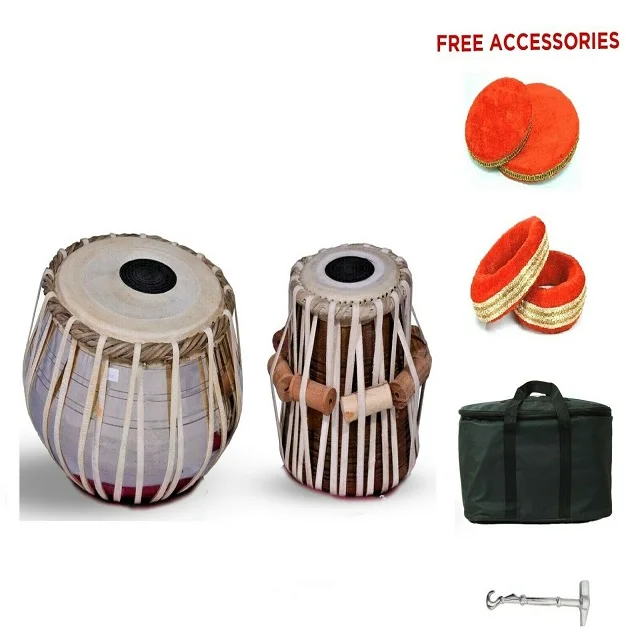 Professionals Musical Instrument Tabla Steel Bayan, Sheesham Wood Dayan Brass Drum Educational high classical sound