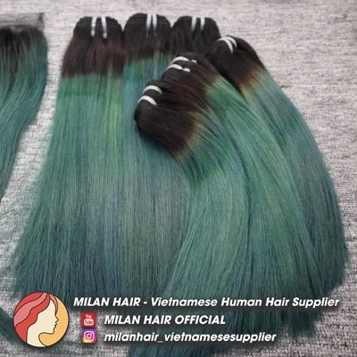 Оптовая продажа высококачественные прямые пучки костей с двойным рисунком множество цветов выровненные необработанные вьетнамские человеческие волосы кутикулой