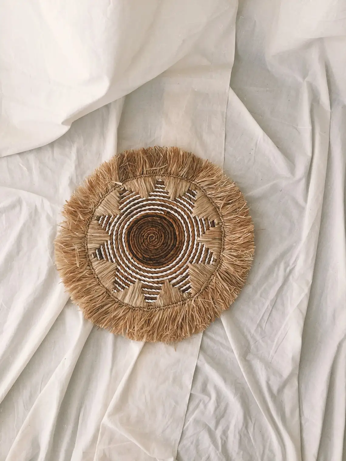 Bohemian Raffia Crafts Lion Head Home Kids Room Decor Woven Wall Decor for living room, bedroom, shop