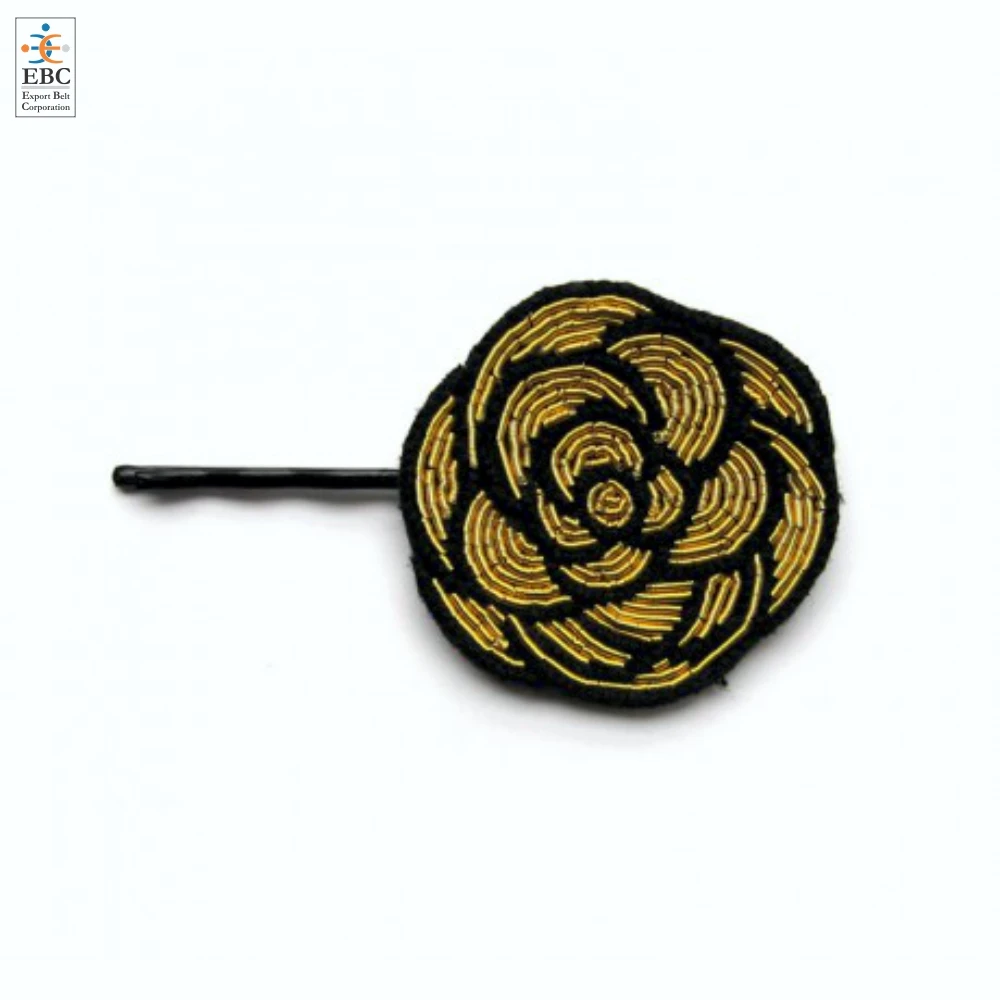 High Heel Silver Bullion Brooch Pin Handmade Bullion Wire in Gold or Silver Brooches Hand Embroidery Motifs Patches