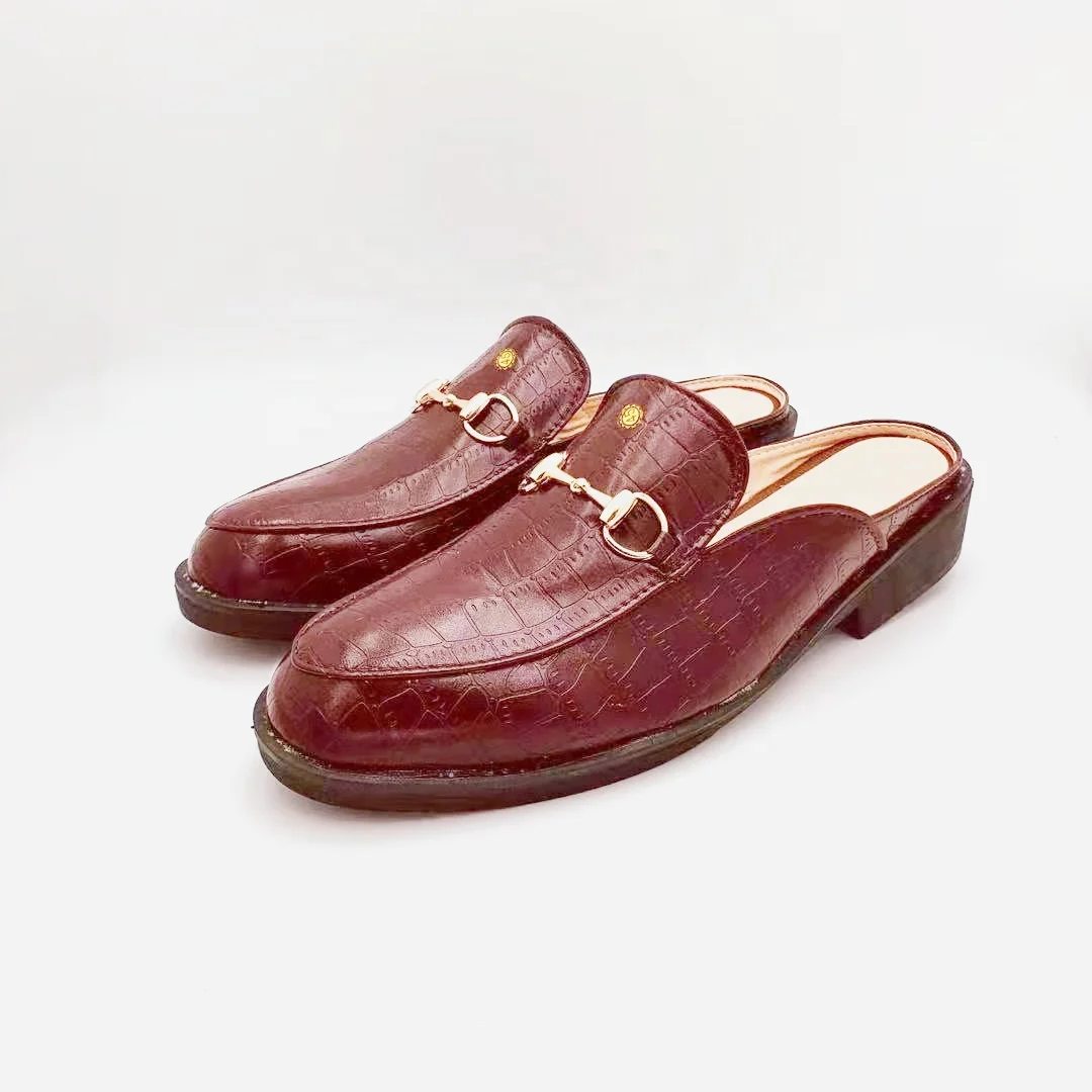 Мюли мужские из ПУ кожи, повседневные лоферы, без застежки, полутапочки, летняя обувь