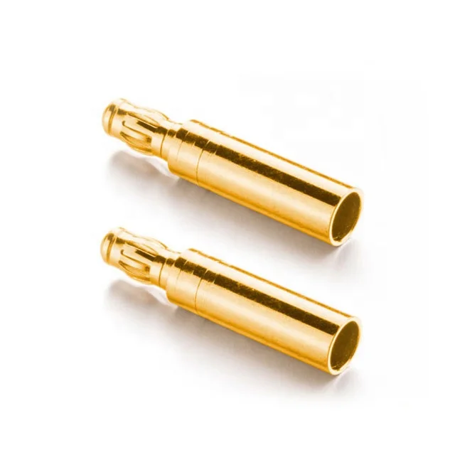 Custom Banana jack 2mm 2.5mm 3mm 3.5mm 4mm Gold Bullet Connector Plug