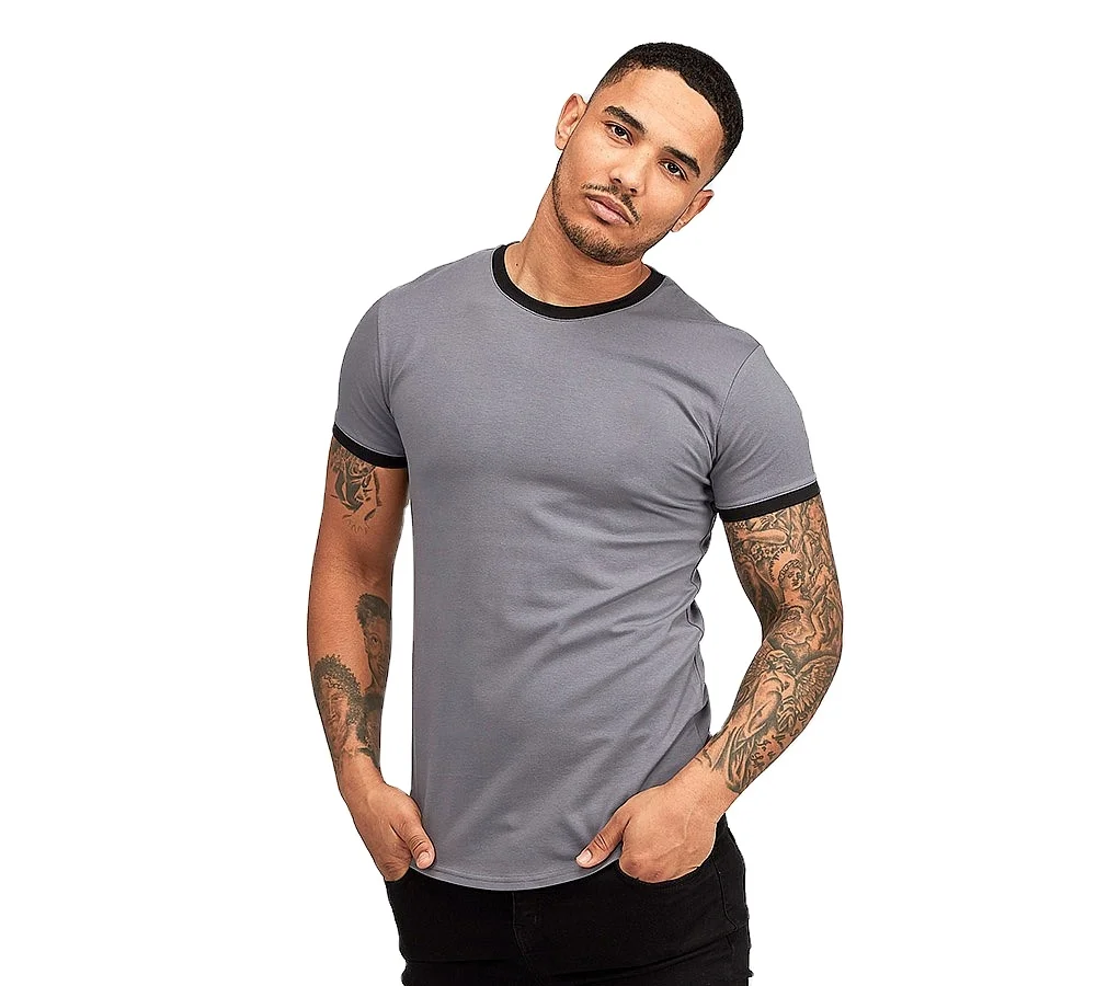 
New Fashion t shirts Black Melange Color Men Slim Fit t shirts | Round Neck Men casual wear streetwear jogging T shirts 