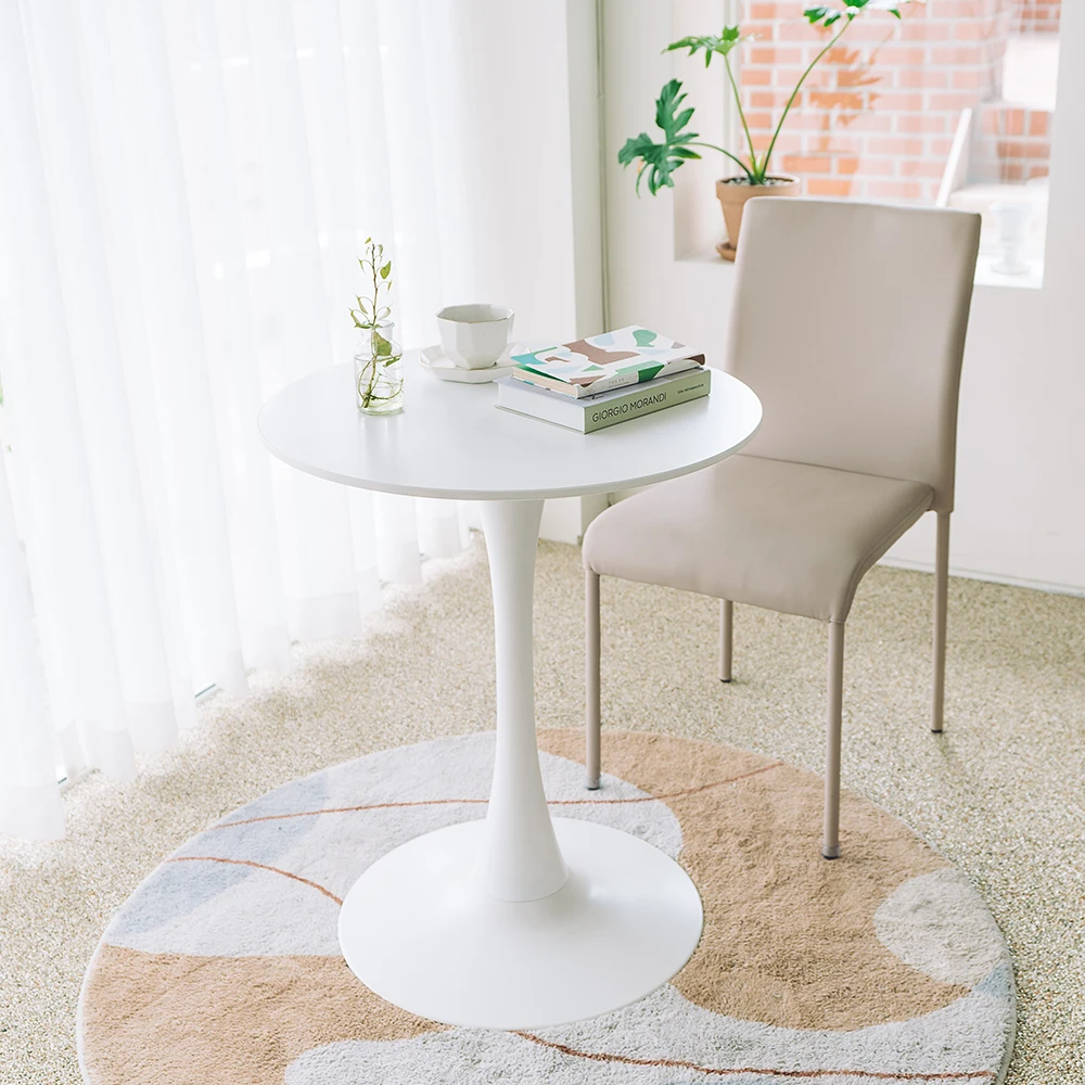 Dining Table Tulip Base Nordic White Luxury Small Furniture Restaurant Room Wood Round Modern Set Dinning Metal Dining Tables