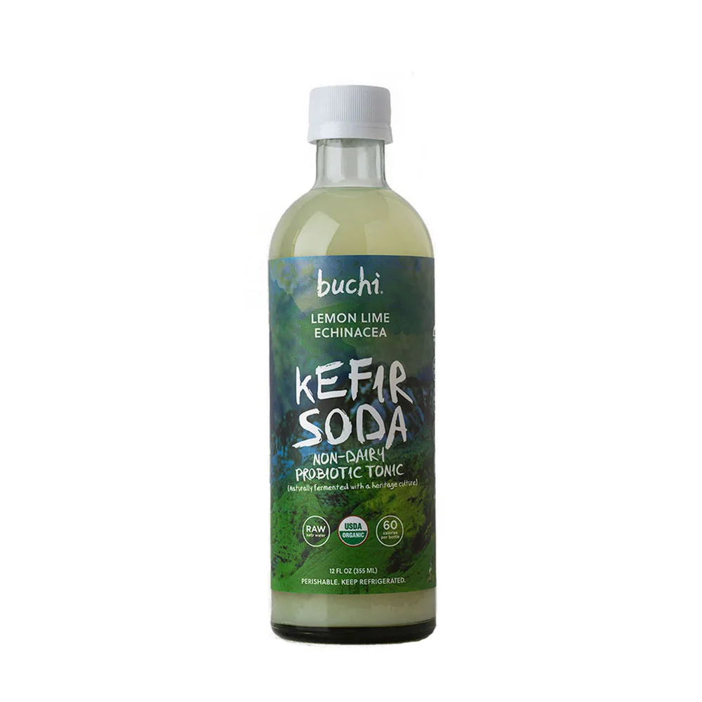Buchi Kefir 6/12oz Lemon Lime Echinacea Organic Kefir Soda Non Dairy Probiotic Tonic Premium Quality