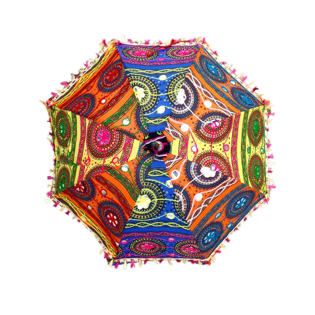 Indian decorative sun wholesale Umbrella wedding parasols vintage decor handmade embroidered traditional parasol