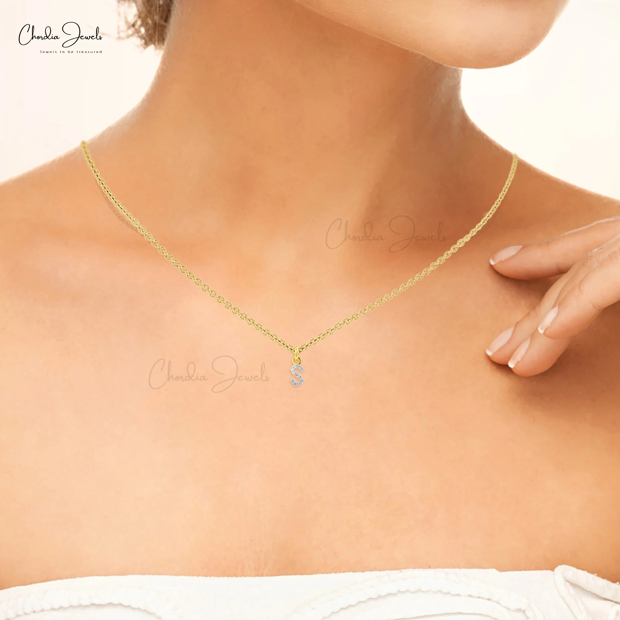 Best Selling Gold Plated S Letter Charm Pendant with 0.9mm Natural Zircon Stone 925 Sterling Silver Hip Hop Pendant Manufacturer