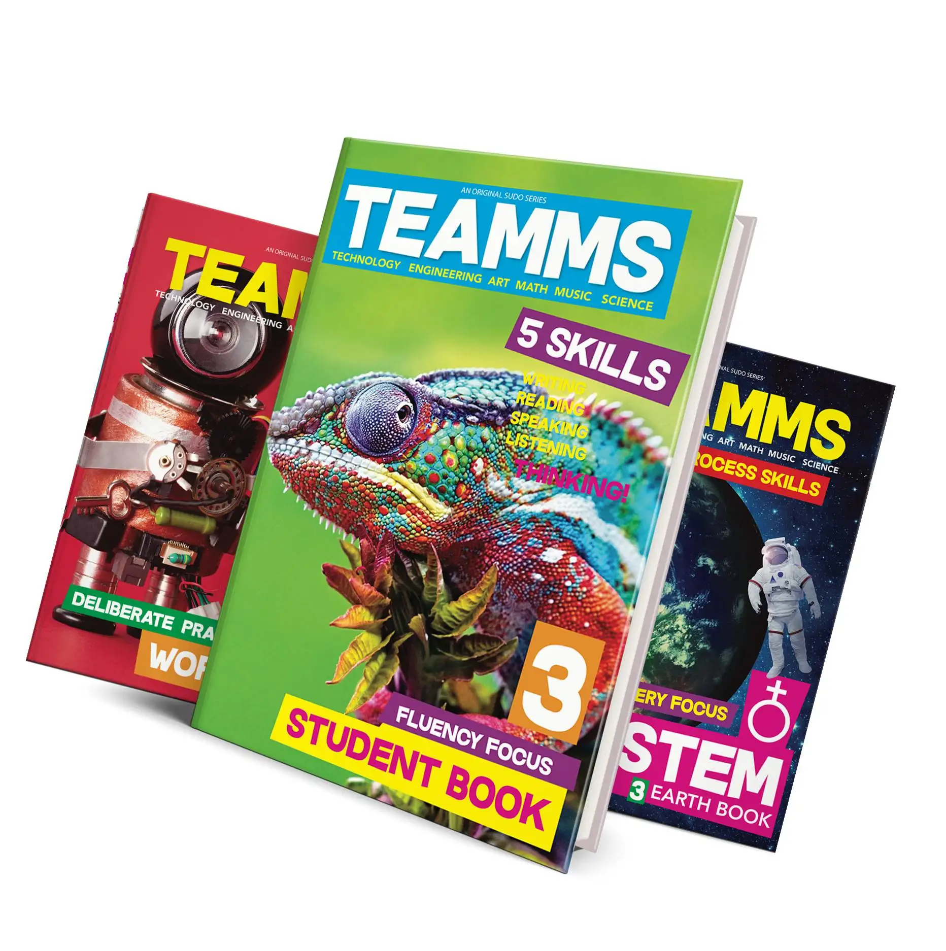 
TEAMMS Level 3 (Student Book+Workbook+STEM Book) Children Language Learning English Books for Elementary Students 