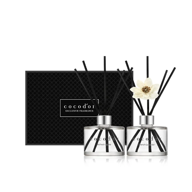 Home decor reed diffuser in glass jar with 8pcs reed sticks  , cocodor gift set