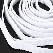 High Quality Wholesale Sewing Elastic White Flat Rubber Soft Knit Braided Elastic Stretch Strips for Sewing