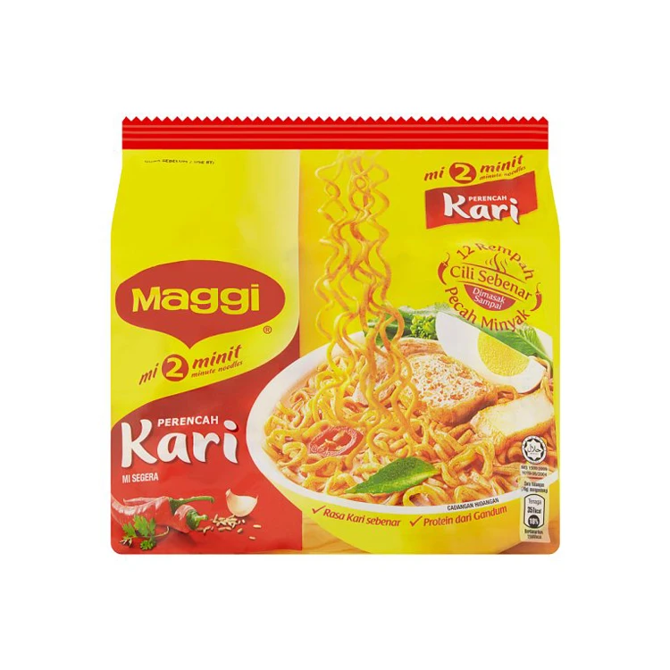 Легкая в приготовлении лапша быстрого приготовления Maggi 2 минуты с ароматом Карри 5x79 г для крупных