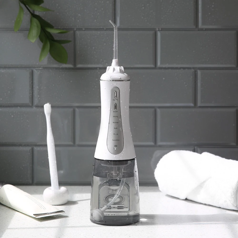 OEM Water Jet 5 Modes Portable Rechargeable Dental Irrigator Handheld 350ml Flosser