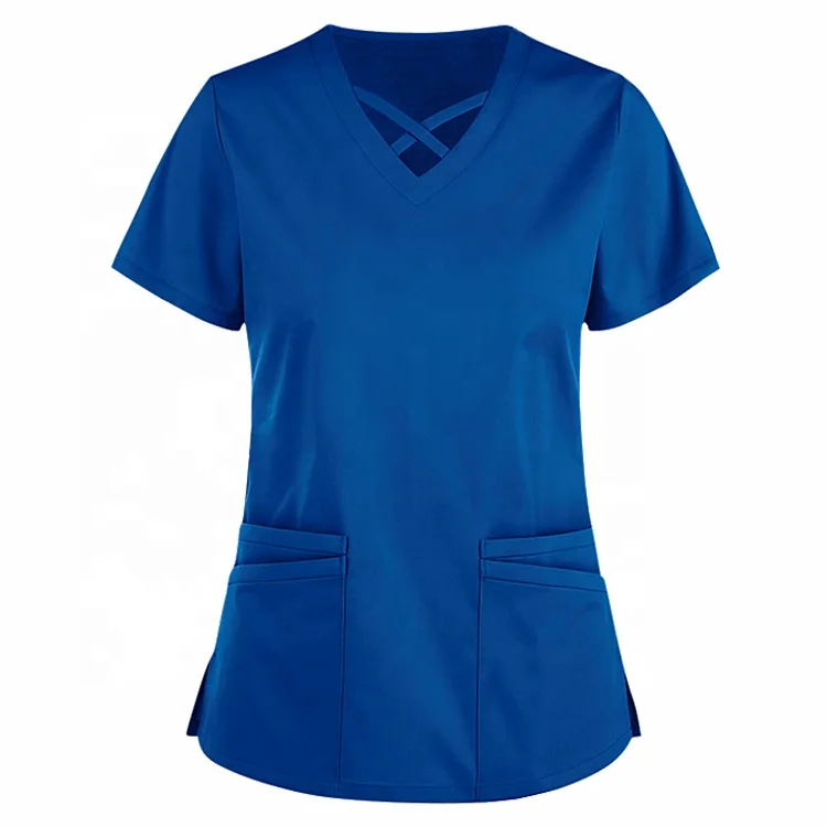 New Design 4 Way Stretch Tops Nurses Clinic Hospital Uniform Scrubs