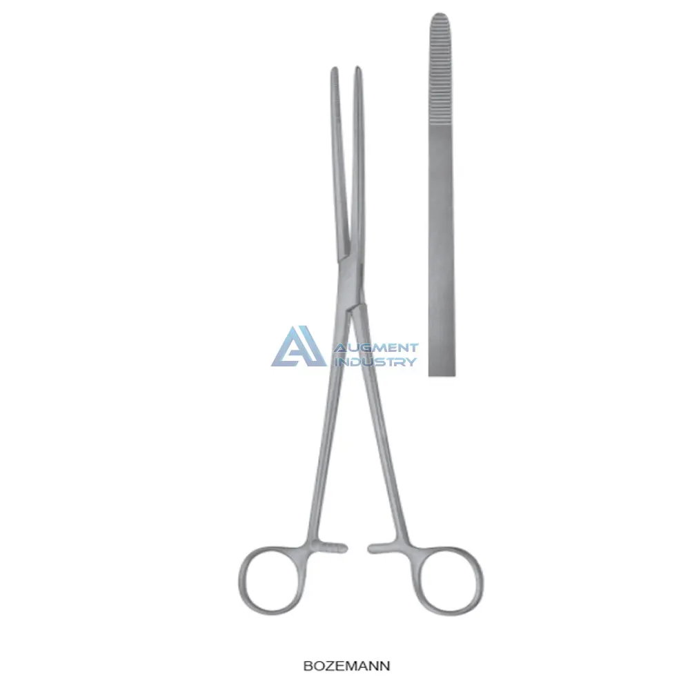 BOZEMANN Uterine Dressing Forceps Straight 26CM Stainless Steel Surgical Forceps for Uterine Straight Uterine Forceps