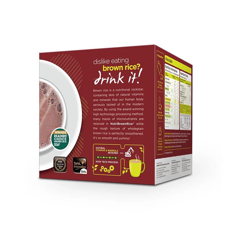 
NutriBrownRice Chocolate Brown Rice Instant Beverage Meal Replacement For Kids Energy And Concentration 