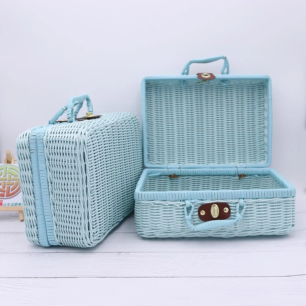 Rattan woven suitcase Kids room home decor Wedding gift box straw bag suitcase briefcase Made in Vietnam