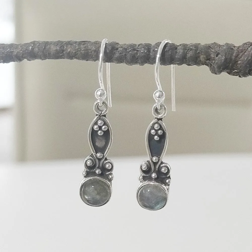 Popular Design Labradorite Gemstone 925 Sterling Silver Earring Jewelry Wholesale Online 925 Sterling Silver Gemstone Earring