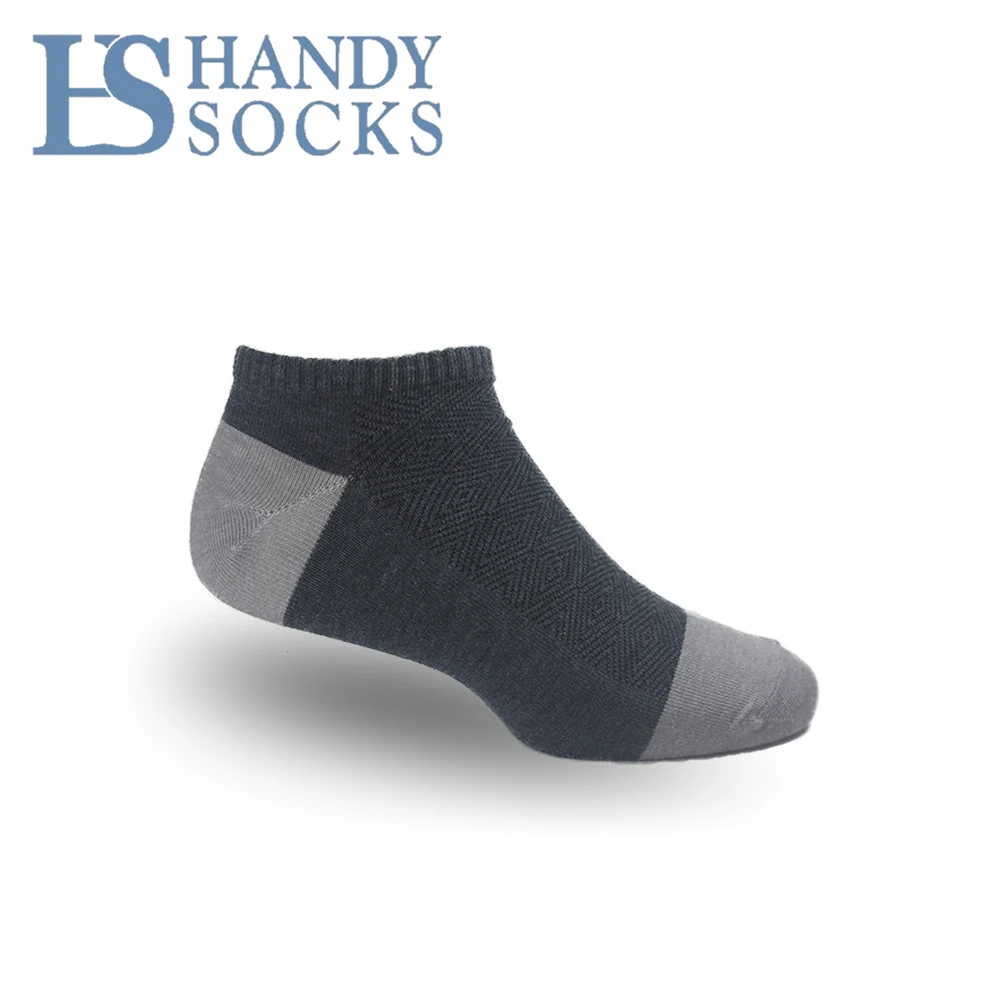 Custom Breathable Work Wholesale Anti-Bacterial Moisture Wicking Athletic Cushion Unisex Black Grey Bamboo Trainer Ankle Socks