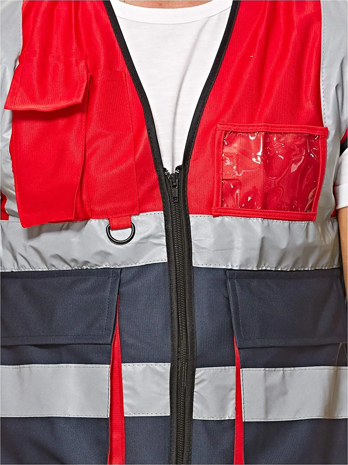 Black & Red Safety Vest For Road, Security, Working, High Visibility Tactical vest