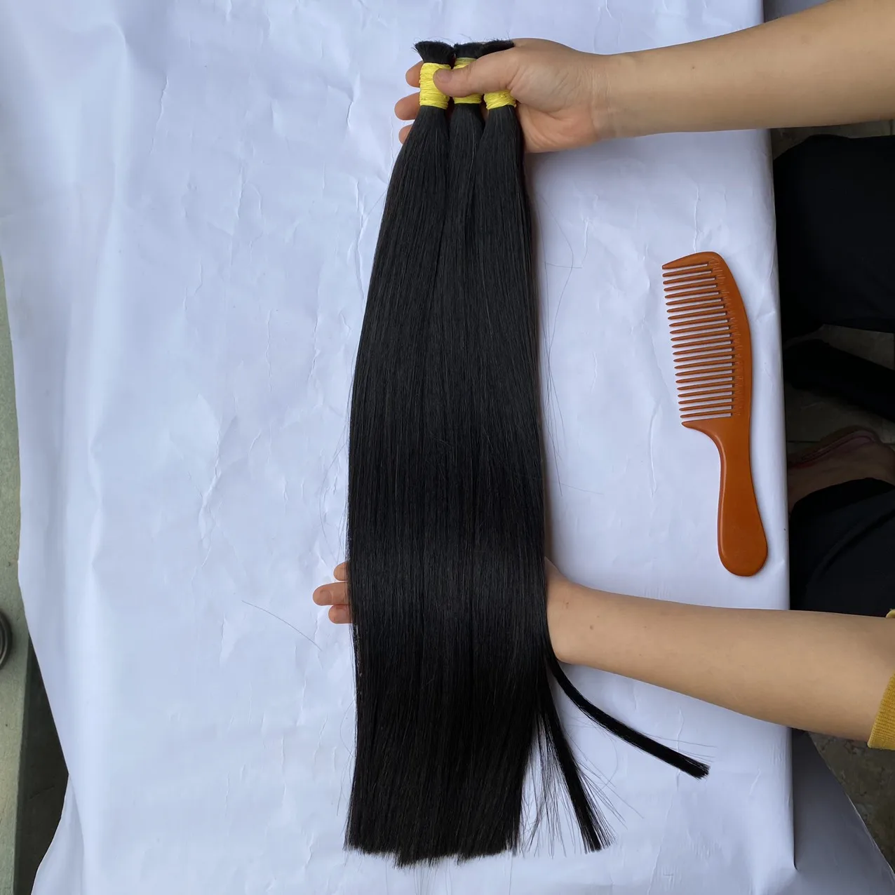 Wholesale price Natural Straight Bulk Hair bundle virgin raw hair