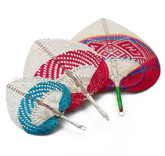  Лидер продаж Плетеный ручной веер из бамбука с листьями пальмы/вееры работы натуральным листьем пальмы