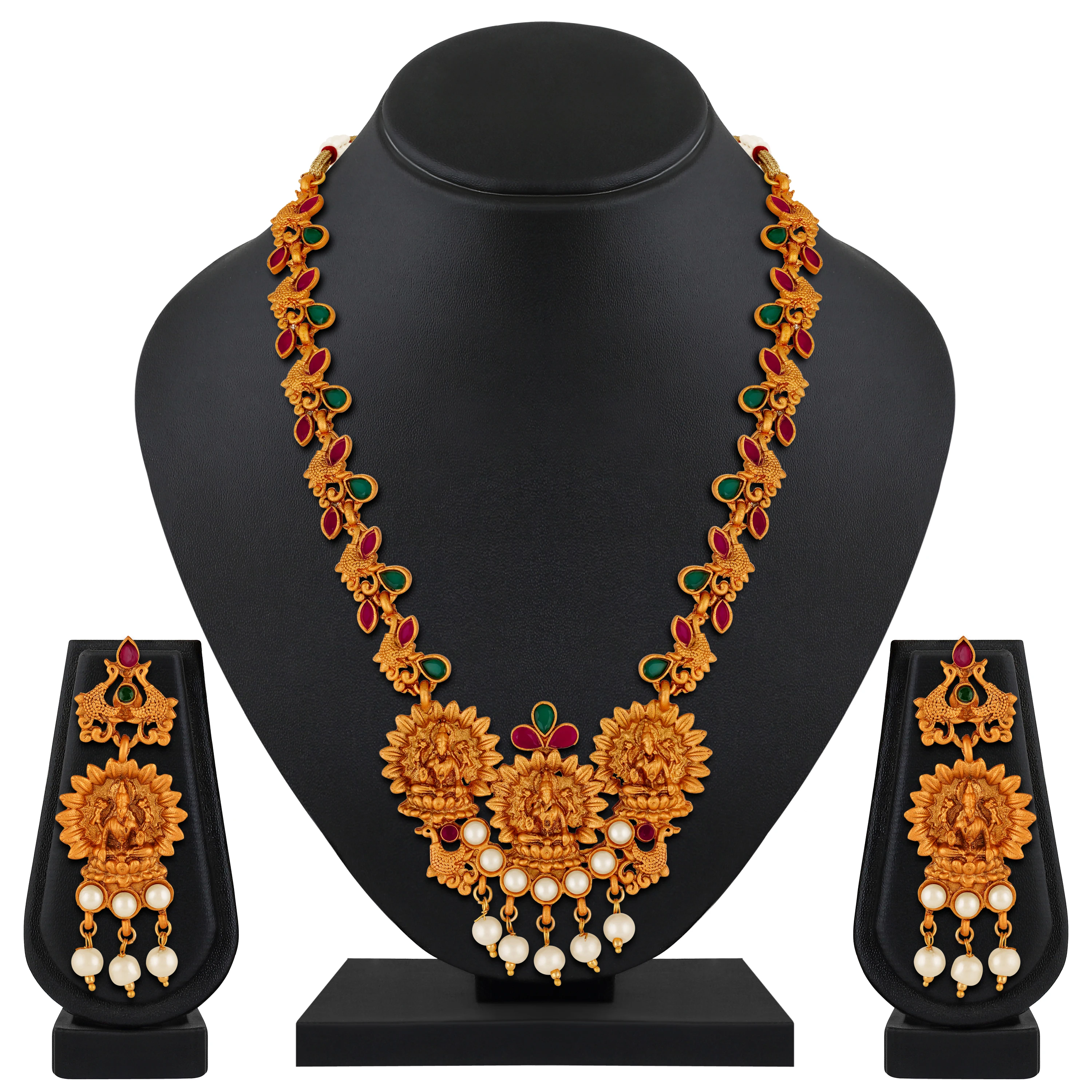 
Wholesale Indian Kundan Temple Jewellery Traditional Antique bridal wedding jewellery heavy gold plated jewelry sets 
