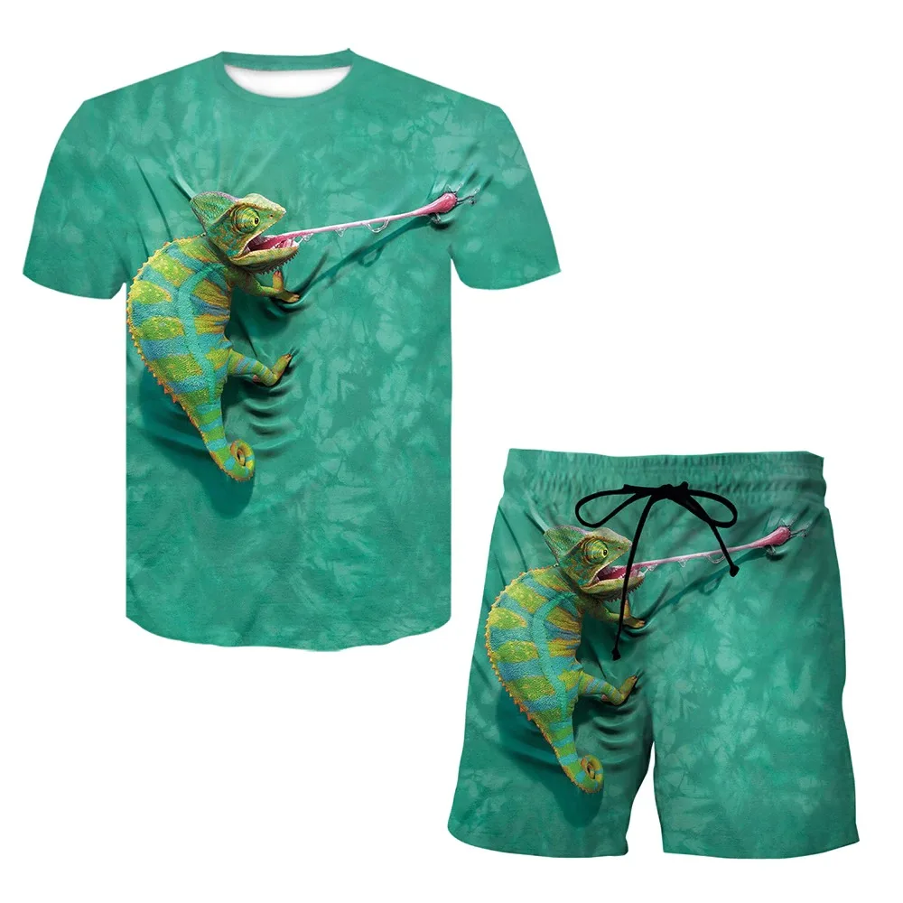 Creativity men summer oversize t shirts set fitness outdoor two-piece suit and home clothes comfy loose casual t-shirt set