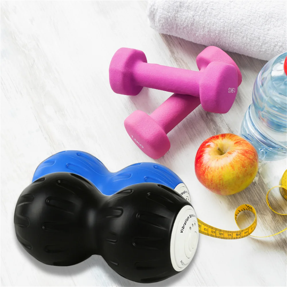 Customize Hand electric indoor vibrating silicone rubber peanut lacrosse massage roller ball set