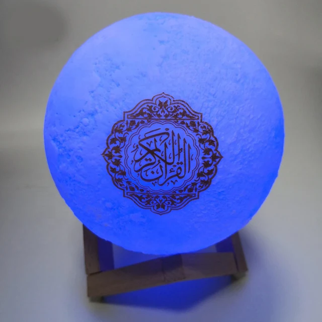 3D print Quran Smart Touch Moon Lights LED Lamp Speaker Colorful with Remote Control Rechargeable Moonlight