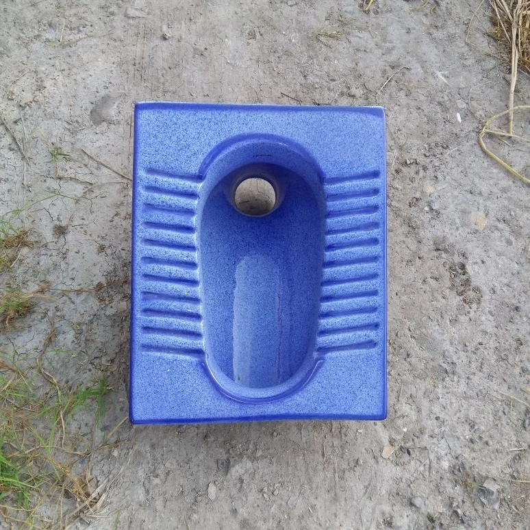 Designer Special Blue and White Double Color Water Closet Toilet Commode - Squatting Pan WC, Porcelain Sanitary Ware Orissa Pan