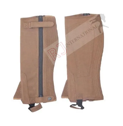 ADULTS HORSE RIDING SUEDE GAITERS AIR MESH BLACK BROWN HALF CHAPS GLOVES S - XL By Riaz Jamal Intel
