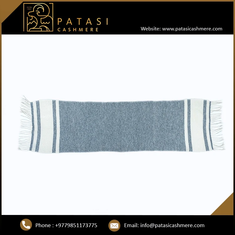 Winter Wear Women Scarves Thick Felted Cashmere Scarf With Stripe Pattern Ready To Ship