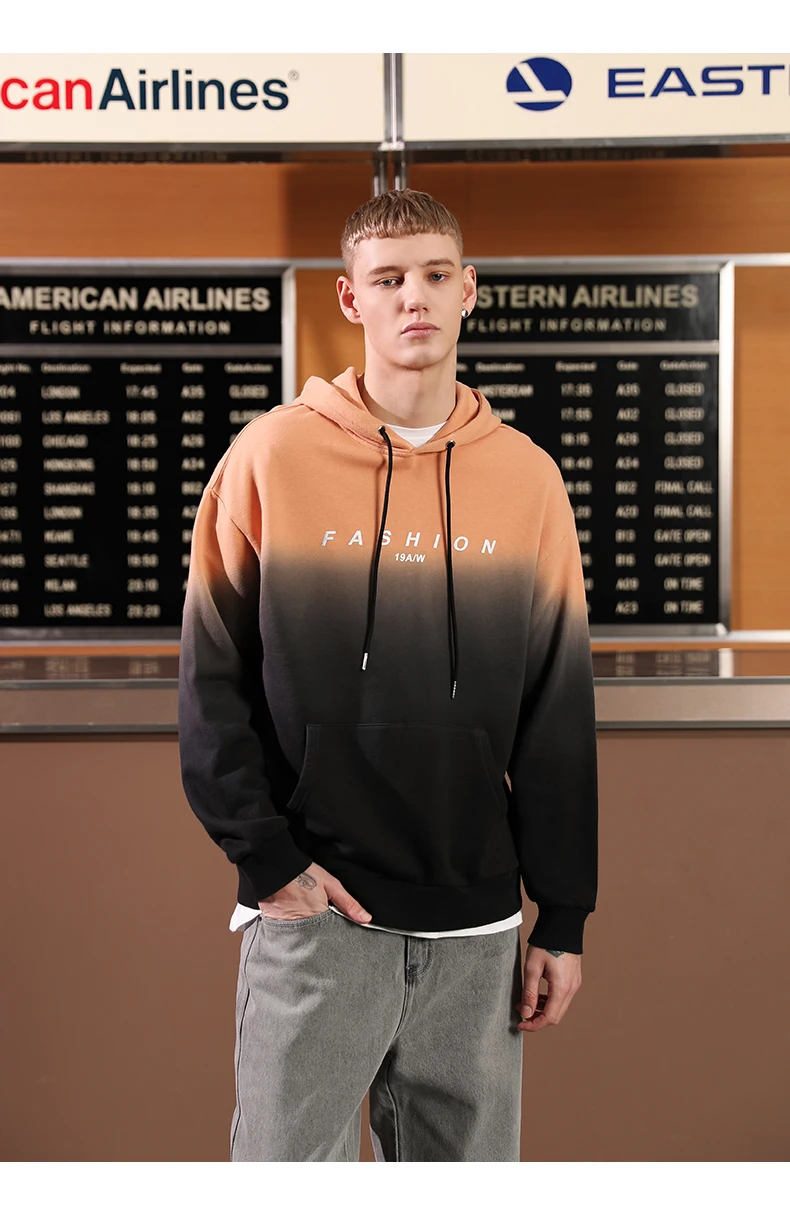 Custom Black Tie Dye Hoodie Mens Cotton Terry Acid Wash Hoodie Wholesale