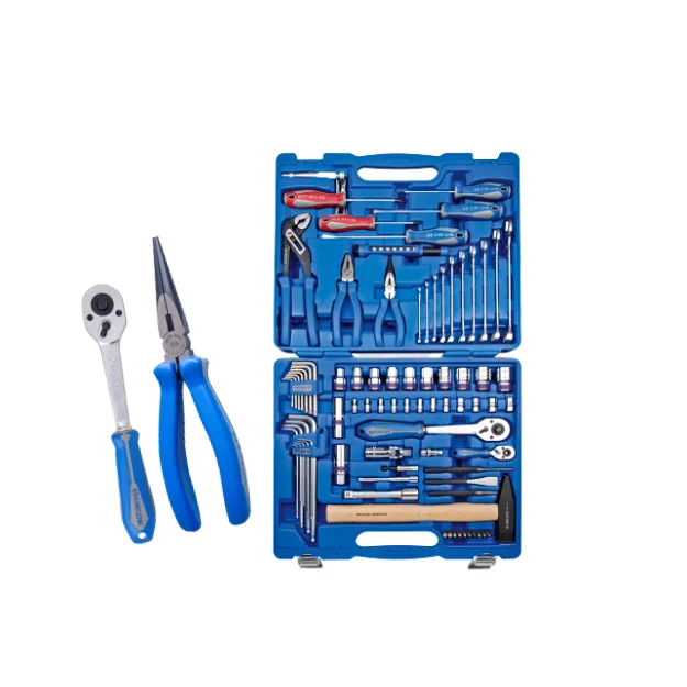 KING TONY High Quality 81 PCS 1/2+1/4 Inch Socket Hand Tool Set Tool Kits Household 7581MR